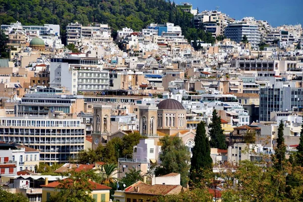 Vue Imprenable Athènes Depuis Colline Acropole Athènes Région Attique Grèce — Photo