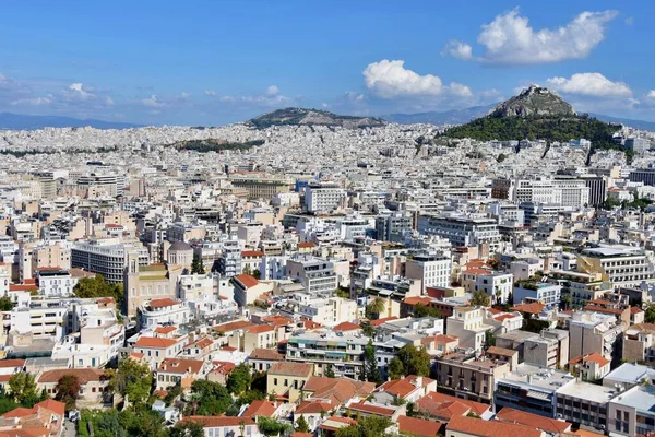 Vue Aérienne Ville Athènes Vue Autour Lycabettus Hill Attique Grèce — Photo