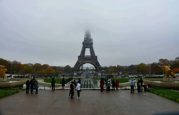 Paris Fransa Kasım Paris Teki Eyfel Kulesi Manzaralı — Stok fotoğraf