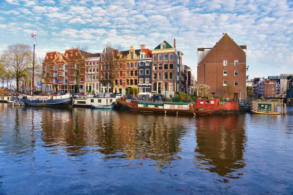 Amsterdam Netherlands April 2023 Stunning View Amsterdam Canals Heart City — Stock Photo, Image