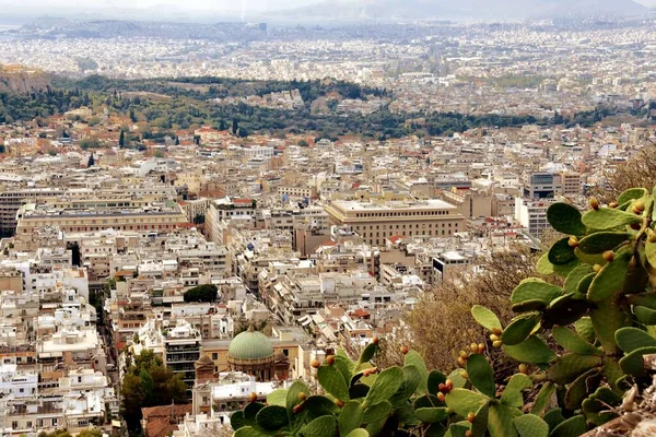 Belle Vue Panoramique Athènes Depuis Sommet Colline Lycabettus — Photo