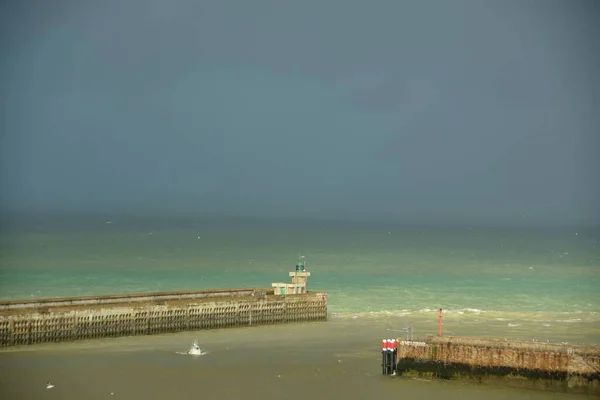 Vacker Utsikt Över Engelska Kanalen Manche Med Vågor Vind Och — Stockfoto