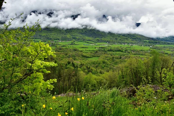 Paisaje Las Verdes Montañas Los Alpes Franceses Ródano Región Los — Foto de Stock