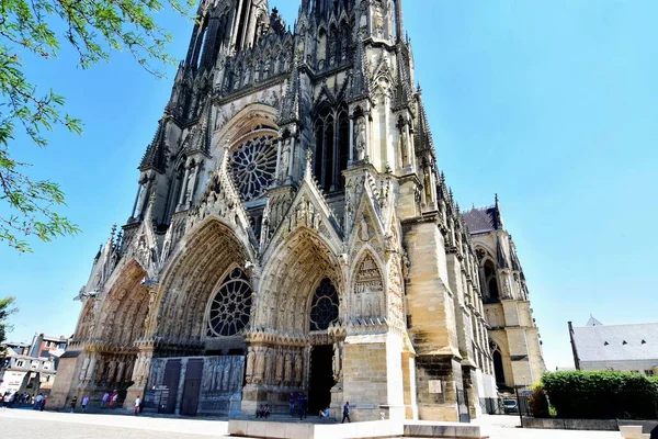 Reims Francia Giugno 2023 Cattedrale Notre Dame Reims Monumento Una — Foto Stock