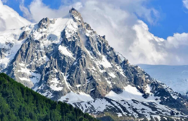 Aiguille Midi Franska Alperna Skidanläggning Chamonix Mont Blanc Frankrike — Stockfoto