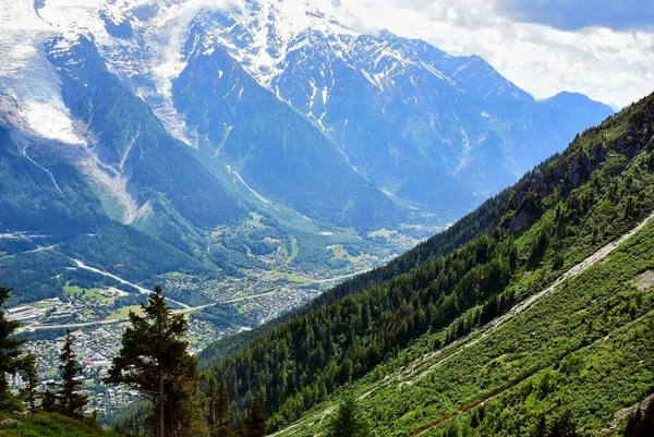 Естественный Вид Долину Шамони Горы — стоковое фото