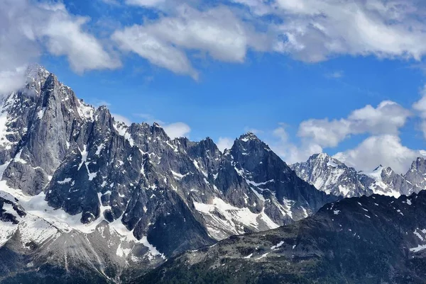 Widok Masyw Mont Blanc Blanc Tacul — Zdjęcie stockowe
