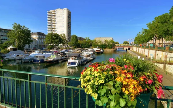 Kanaal Rivier Mulhouse Frankrijk — Stockfoto