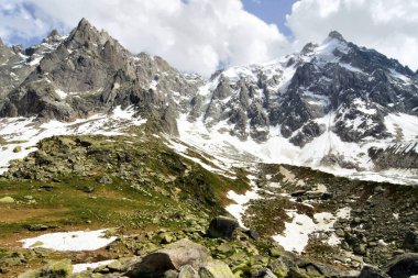 Plan de l 'Aiguille' un güzel doğa manzarası Mont Blanc dağları yığını