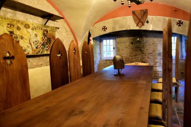 Interior of on the Chateau de la Mothe-Chandeniers castle in the commune of Les Trois-Moutiers at Vienne department of France