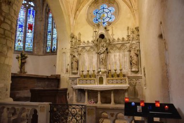 Ambronay, Fransa - 08 Aralık 2022: Ambronay Abbey 'nin mimarisi ve iç mimarisi
