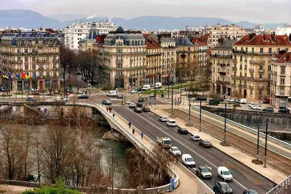 Grenoble Fransa Aralık 2022 Grenoble Şehri Güney Fransa Nın Auvergne Stok Fotoğraf
