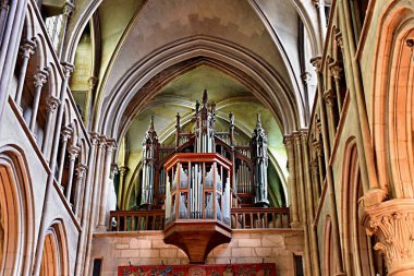 Dijon, Fransa - 24 Ocak 2024: Fransa 'daki Saint Benignus Katedrali