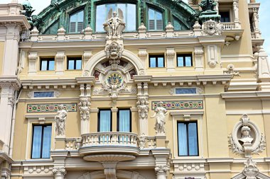 Monte Carlo, Monaco - 20 Nisan 2023: Monte Carlo, Monako 'daki Opera Evi' nin güzel manzarası