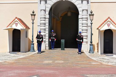 Monako, Monako - 20 Nisan 2023 Monako 'daki Prince' s Palace 'ın güzel binası