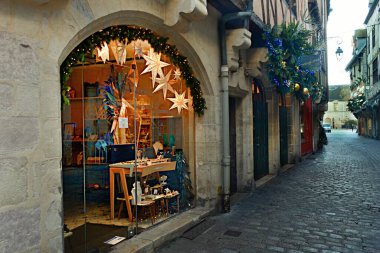 DIJON, FRANCE 'daki eski kasaba ve tarih merkezi