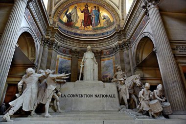 Paris, Fransa - 21 Haziran 2023: Paris 'teki Latin Mahallesi' ndeki Pantheon Binası