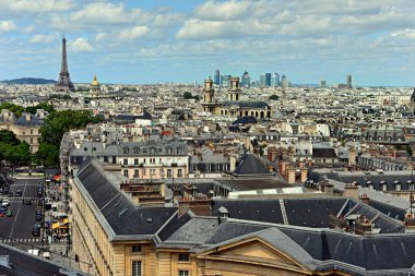 Paris, Fransa - 21 Haziran 2023: Paris, Fransa 'da Latin mahallesinin havadan görünüşü