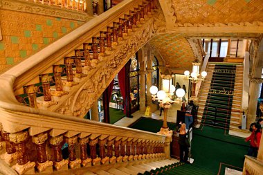 Barselona, İspanya - 04 Mart 2024: Barcelona Katalan Müzik Sarayı