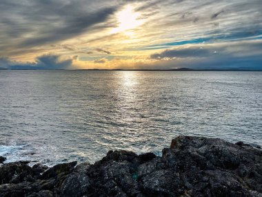 Sunset Over Water, San Juan Adaları, Washington, ABD