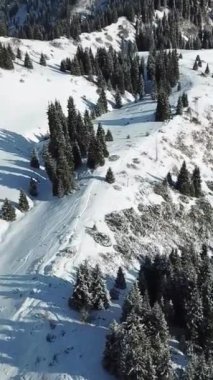 Karla kaplı Zirvenin Hava Görünümü.