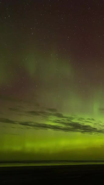 Випробуйте Захоплюючу Красу Аврори Бораліс Острові Ванкувер Свідок Магію Північних — стокове відео