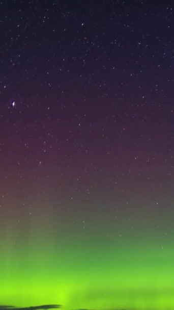Bucurați Frumusețea Uluitoare Aurorei Borealis Insula Vancouver Asistați Magia Luminilor — Videoclip de stoc