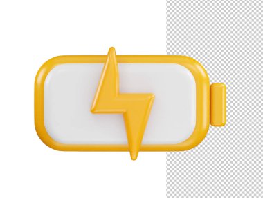 battery charging icon 3d rendering vector illustration clipart