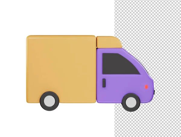 送货卡车图标3D渲染矢量插图 — 图库矢量图片