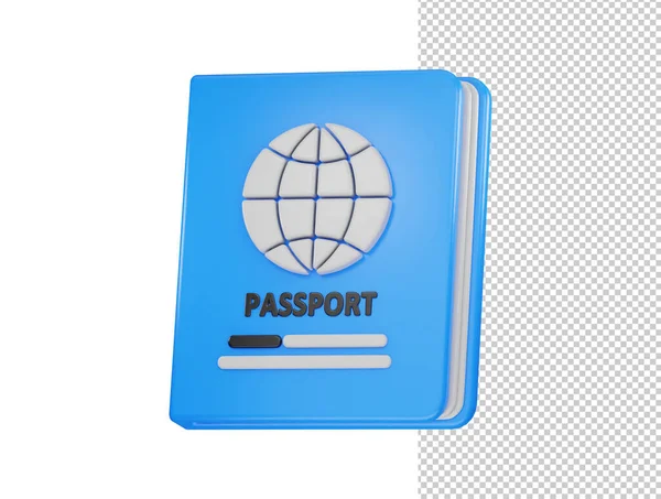 パスポートアイコン3Dレンダリングベクトルイラスト — ストックベクタ