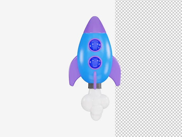 Vuelo Espacio Cohete Icono Representación Vector Ilustración — Vector de stock