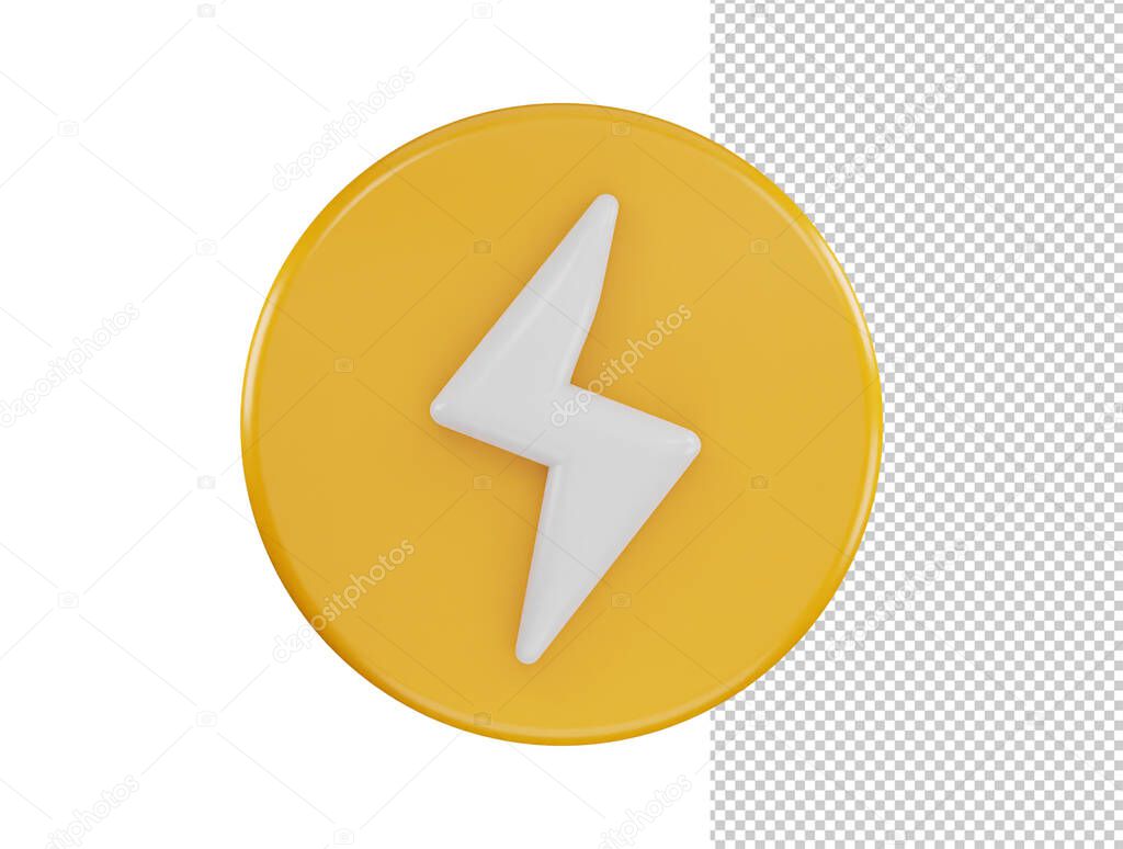 Electricity icon 3d rendering vector illustration