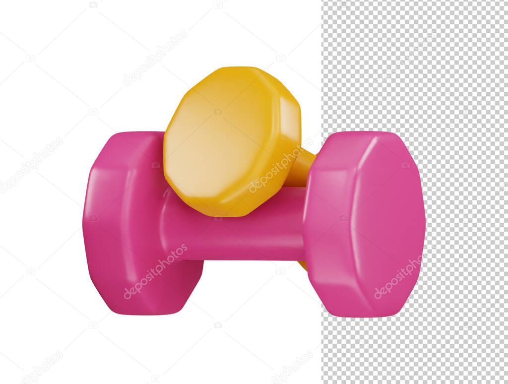 Dumbbell icon 3d rendering vector illustration