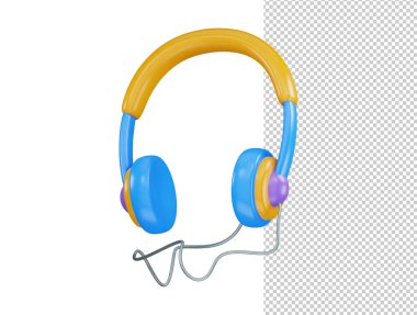 headphone icon 3d rendering vector illustration clipart