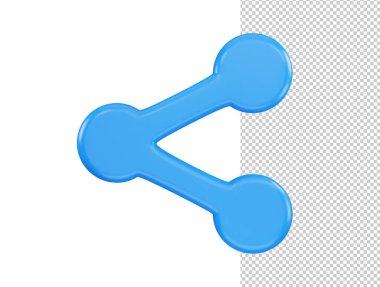 paylaşım simgesi 3d çizim vektörü illüstrasyonu