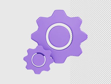 settings icon 3d rendering vector illustration clipart