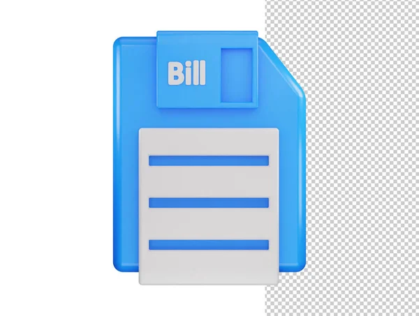 Bill Paper Icon Rendering Vector Illustration — Stock Vector
