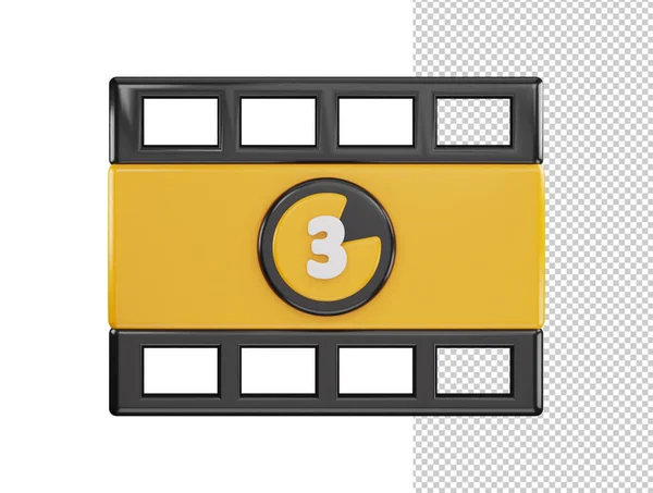 Cinema Clapperboard Ícone Vetor Renderização Ilustração —  Vetores de Stock