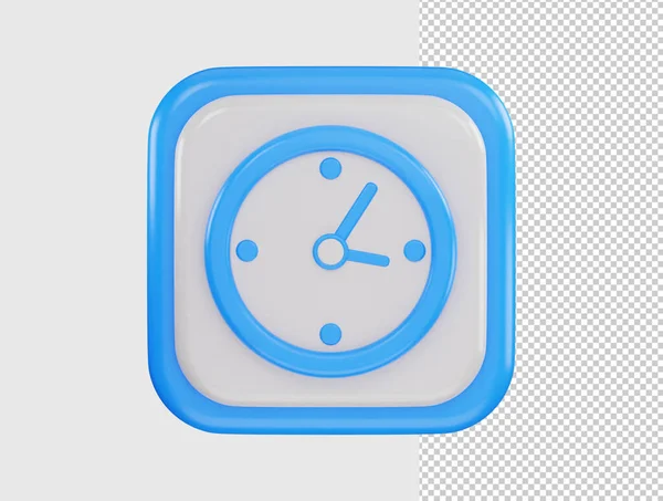 時計のアイコン3Dレンダリングベクトルイラスト — ストックベクタ