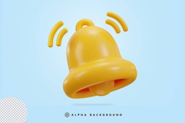 Çan simgesi 3d çizim vektörü çizimi