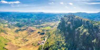 San Marino 'nun hava panoramik fotoğrafı. 