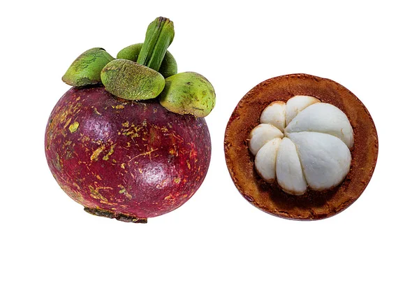 stock image Mangosteen isolated on white background