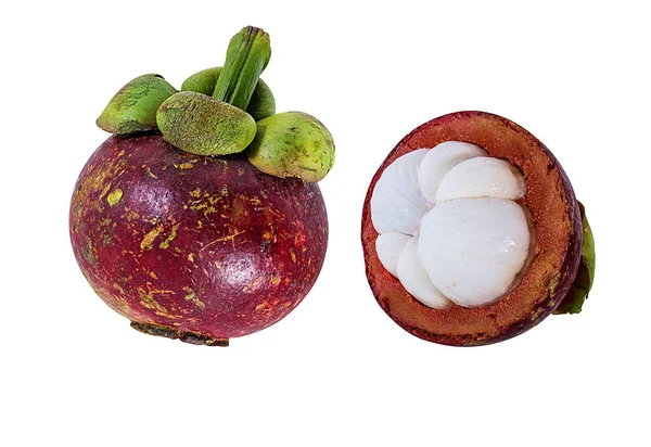 stock image Mangosteen isolated on white background