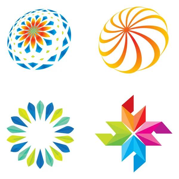 Renkli logo tasarım elementlerinin soyut koleksiyonu