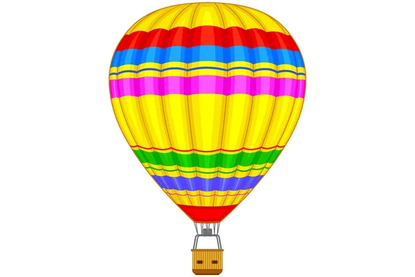 hot air balloon vector side view on white.