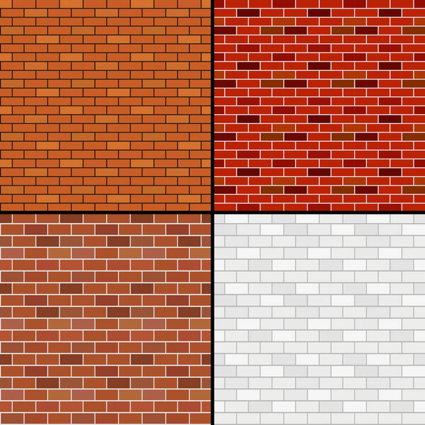 vector Collection of different color texture bricks