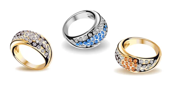 Vector Realistic Luxury Wedding Ring — Stock Vector