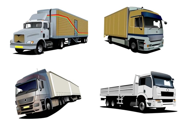 大型卡车传送器 白色隔离 — 图库矢量图片