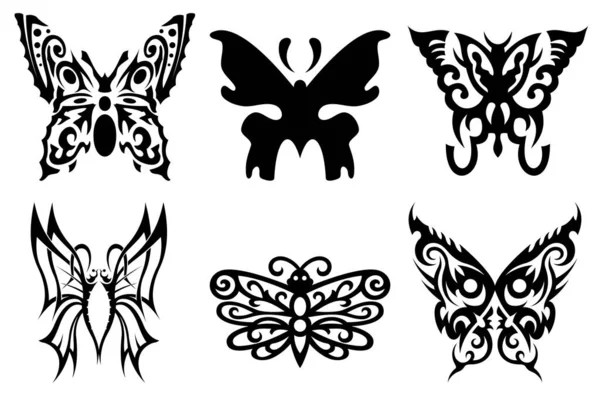 Butterfly Silhouette Vector Symbols Logos Icons — Stock Vector