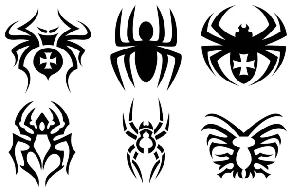 Spider Silhouette Vector Symbol Logo Icon — Stock Vector